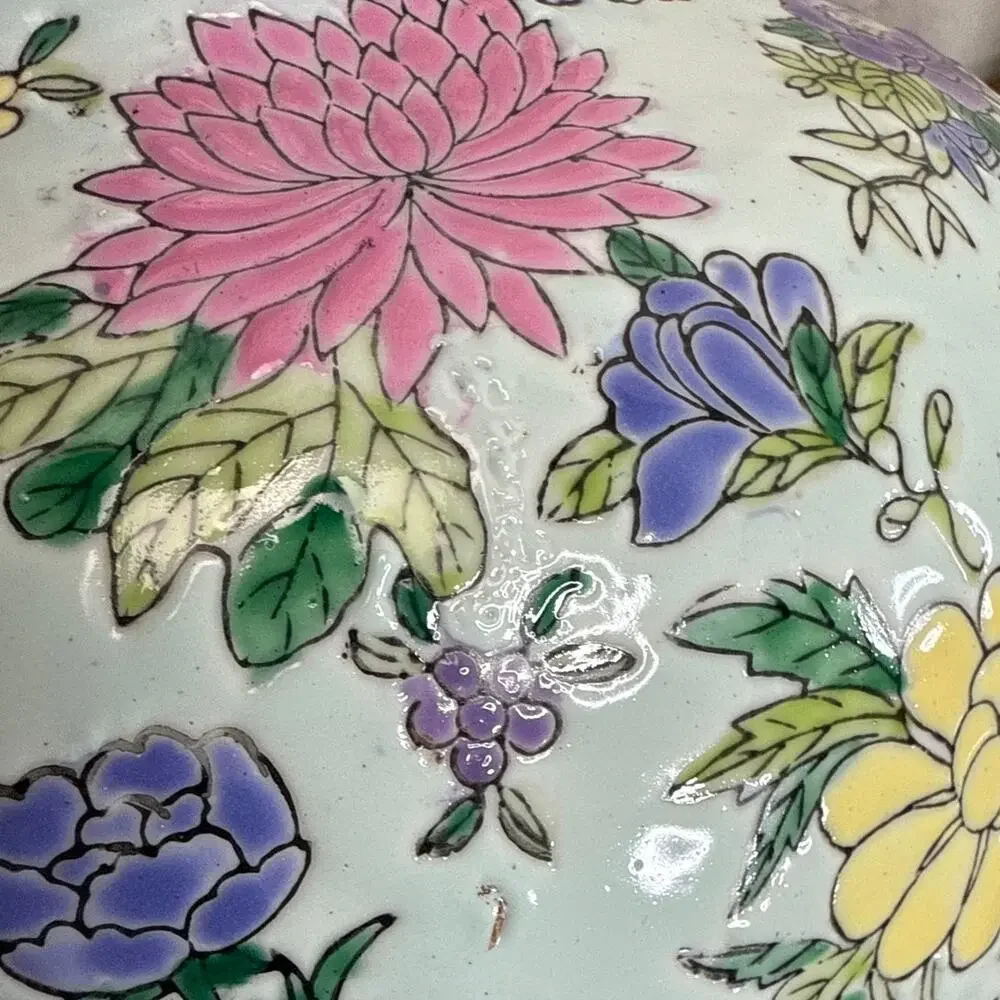 Chinese Porcelain Large Vase Thousand Flowers Famille Rose Collectible Décor 12